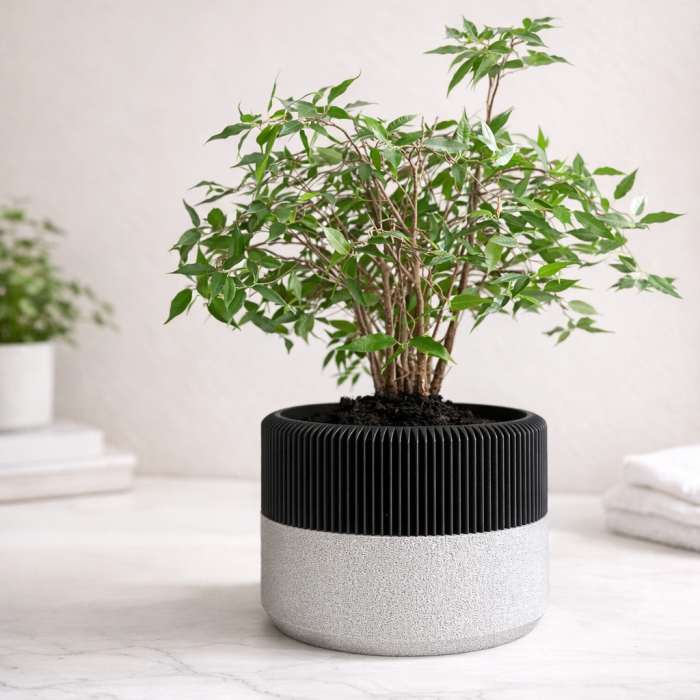Small decorative textured planter