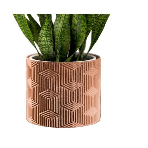 Modern planter with "maze" texture