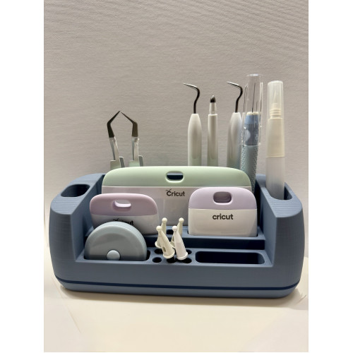 Cricut tool organizer with compartments and pencil slots