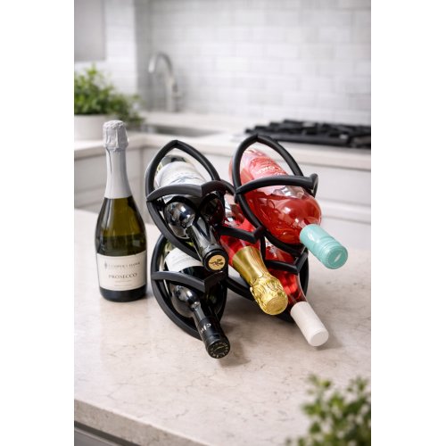 Modern wine rack for 5 bottles