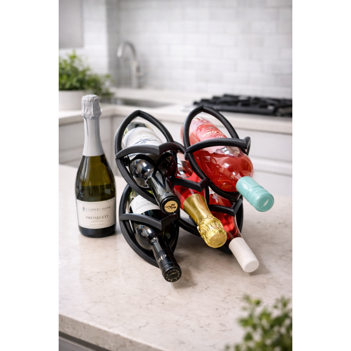 Modern wine rack for 5 bottles