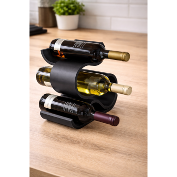 Minimalist wine rack for 4 bottles