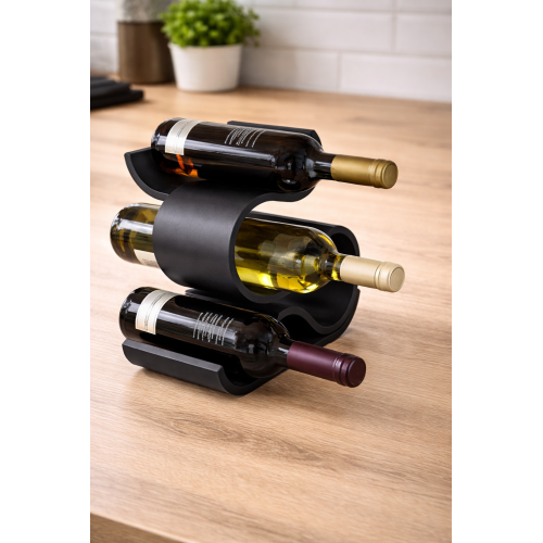 Minimalist wine rack for 4 bottles