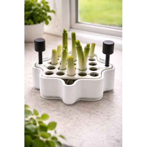 Green onion grower with water reservoir