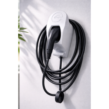 Sturdy EV charging connector hanger with universal hook