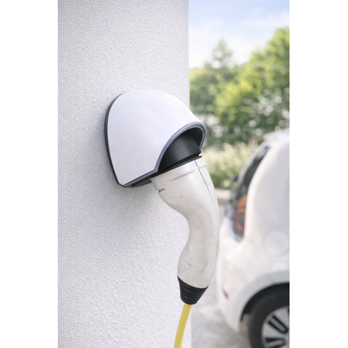 Type 2 charging plug holder with protective cover