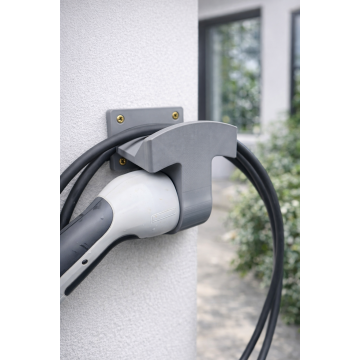 Type 2 electric vehicle charging holder with cable holder