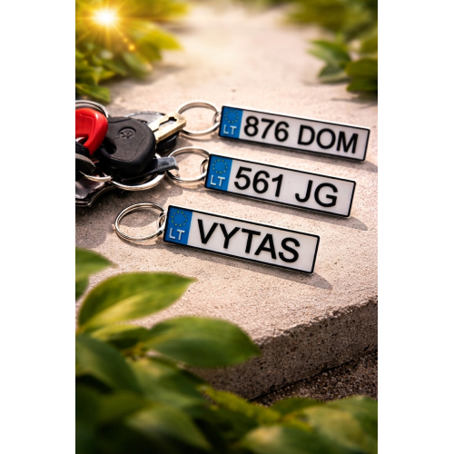 Keychain number tags (set of 3)