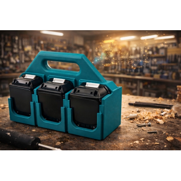Makita 18V battery holder with handle – 6 slots