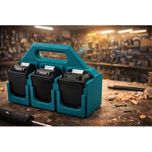 Makita 18V battery holder with handle – 6 slots