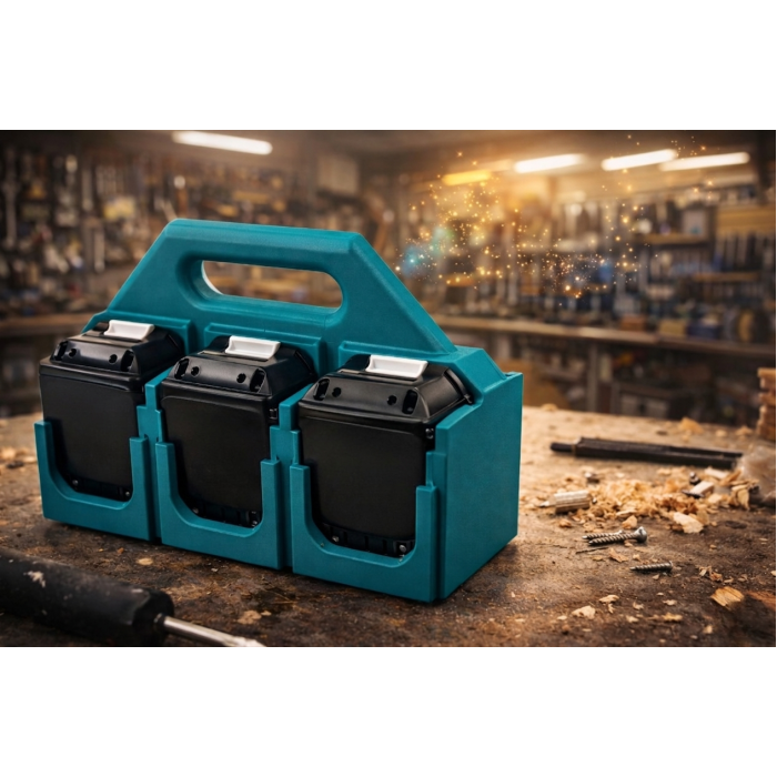 Makita 18V battery holder with handle – 6 slots