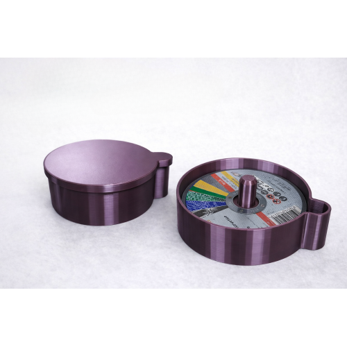 Angle grinder disc box with central lock