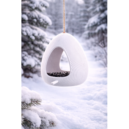 Hanging bird feeder with perches
