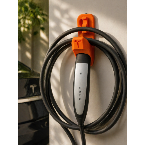 Tesla Type 2 charging cable holder with plug socket
