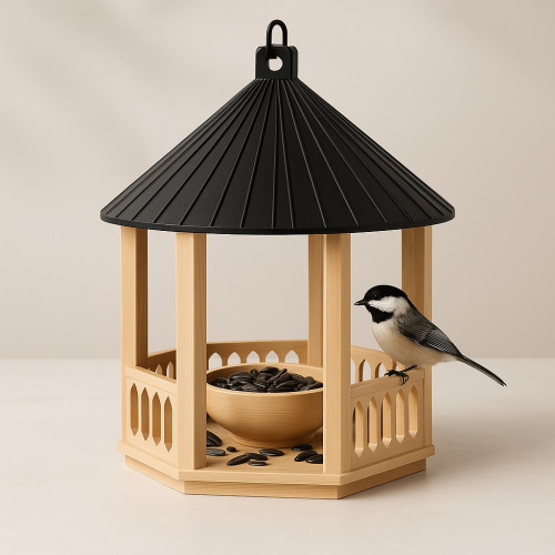 Hexagonal bird feeder