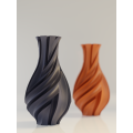 Vase with dynamic spiral pattern