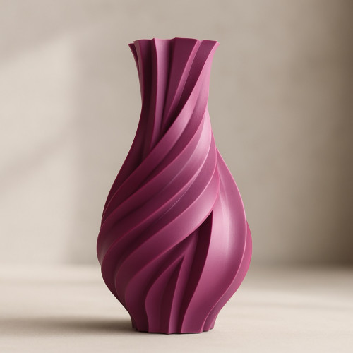 Vase with dynamic spiral pattern
