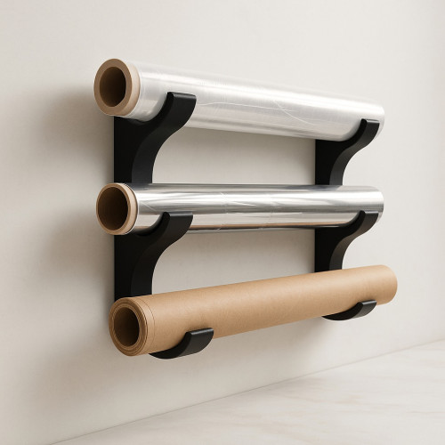 Minimalist vertical 3-tier organizer for butter paper or foil