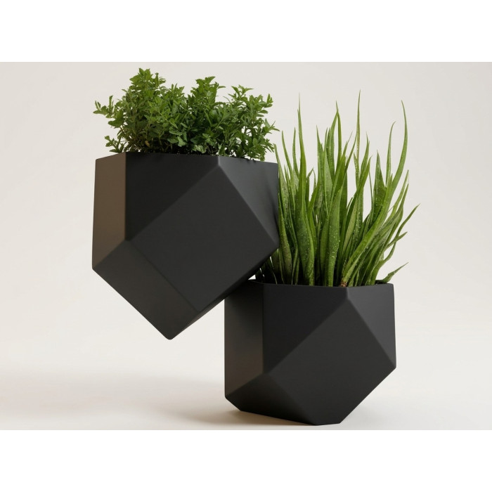 Modern wall low poly flower pot