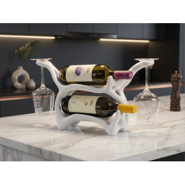 Organic wine holder for 2 bottles