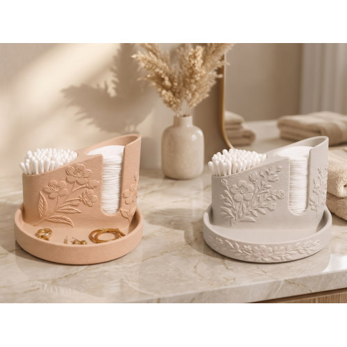 Decorative Cotton Pad and Q-Tip Holders