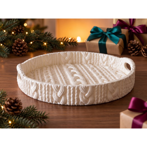 Decorative Tray with Knitted Texture