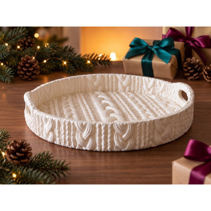 Decorative Tray with Knitted Texture