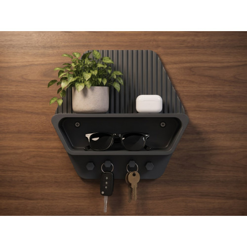 Modern Entryway Organizer with Key Hooks