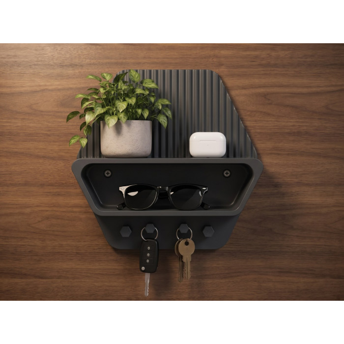 Modern Entryway Organizer with Key Hooks