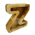 Larger personalized wooden piggy bank Letter