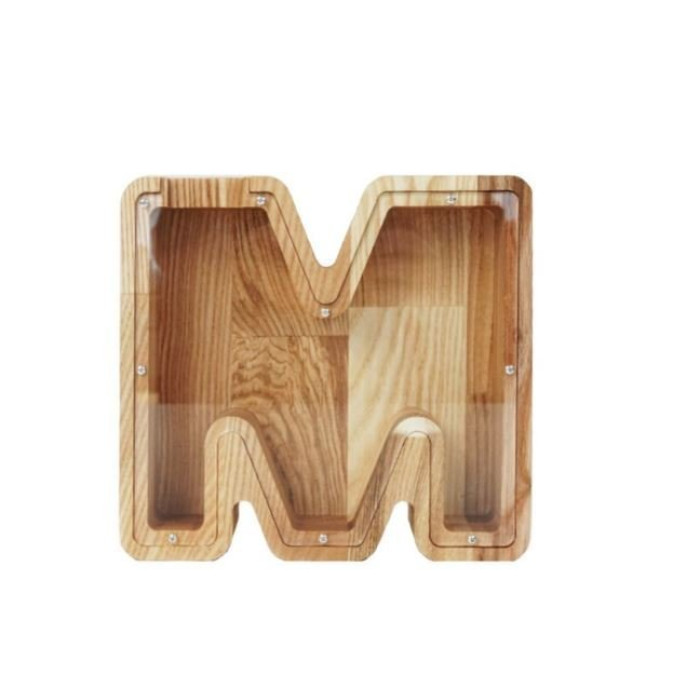 Smaller wooden piggy bank letter 