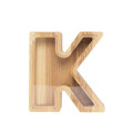 Larger personalized wooden piggy bank Letter