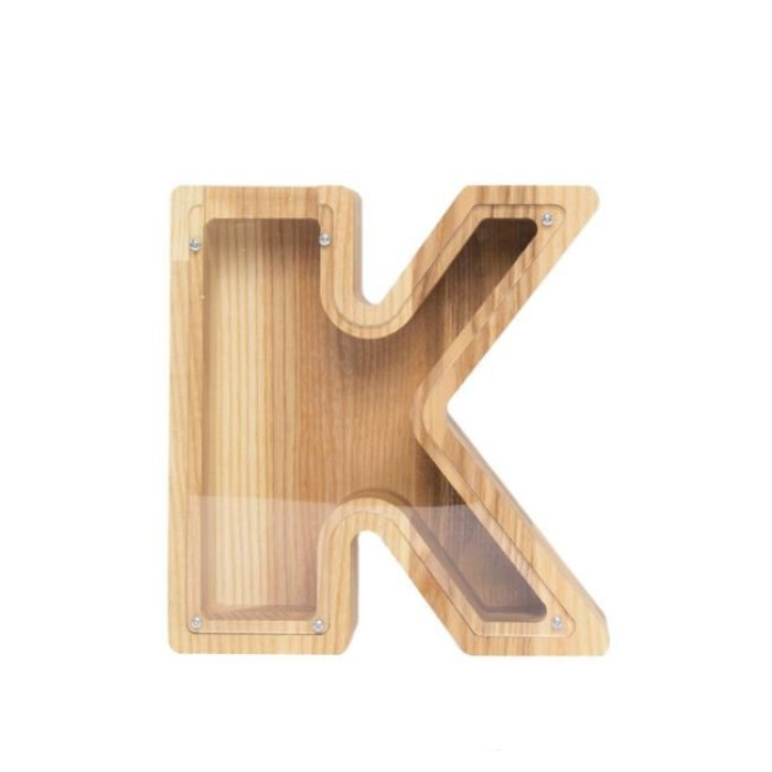 Smaller wooden piggy bank letter 