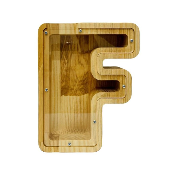 Smaller wooden piggy bank letter 