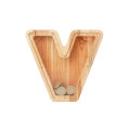 Larger personalized wooden piggy bank Letter