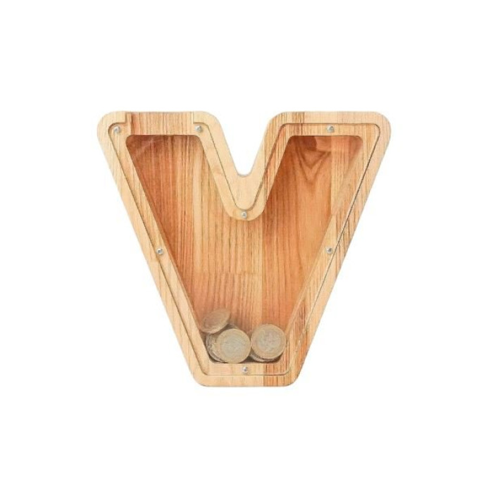 Smaller wooden piggy bank letter 