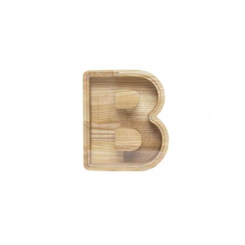 Larger wooden piggy bank letter "B" (34 cm)