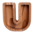 Larger personalized wooden piggy bank Letter