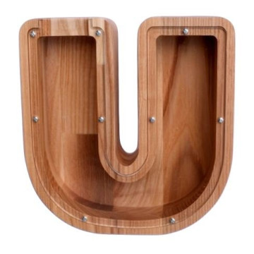 Smaller wooden piggy bank letter 