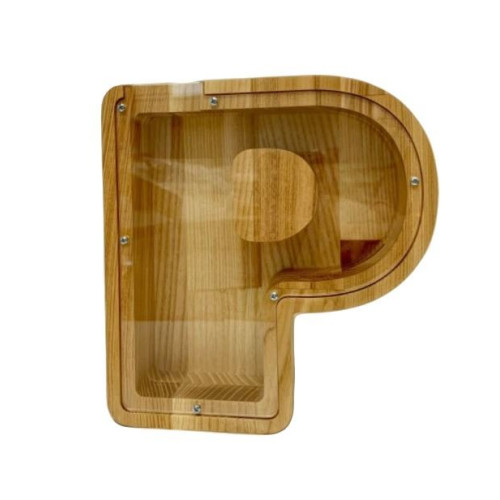 Large wooden piggy bank letter 