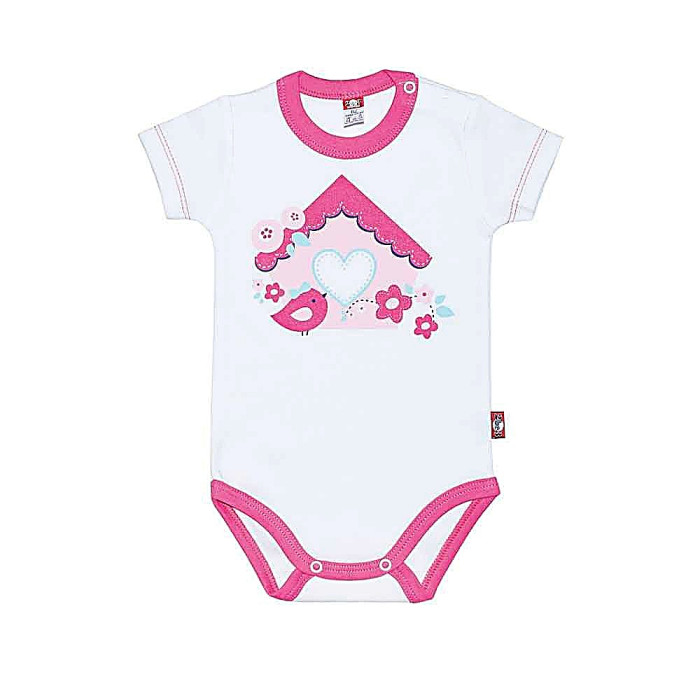 Short-sleeve white baby bodysuit „Mielas“