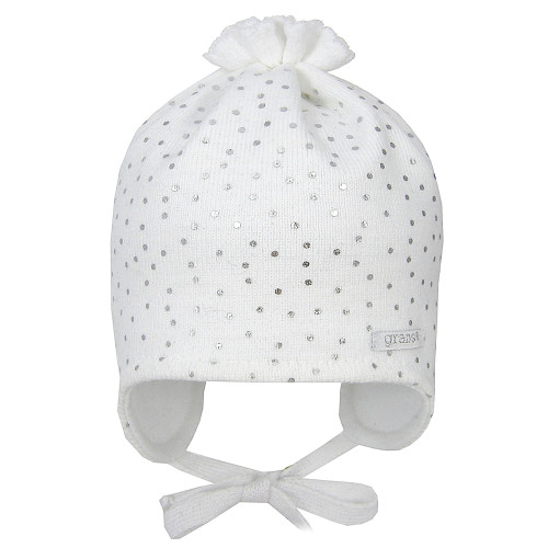 White baby hat with sparkles