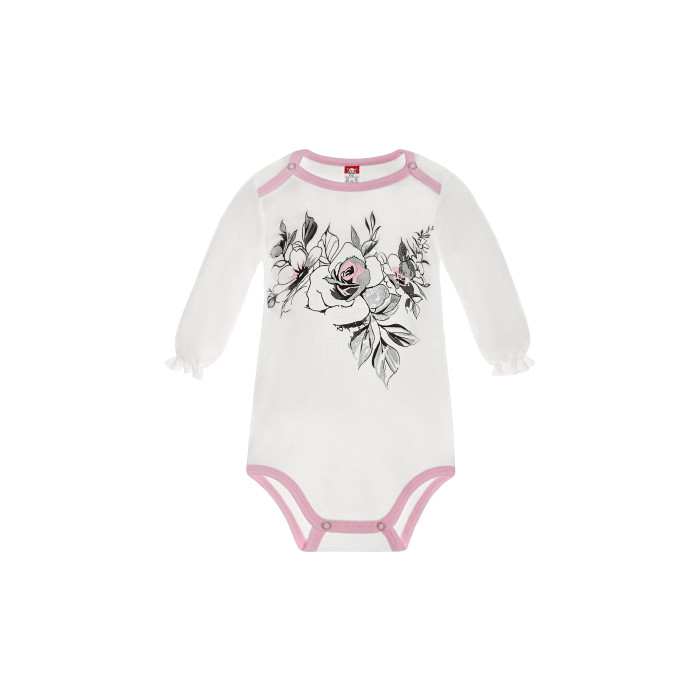White baby bodysuit „Rose“