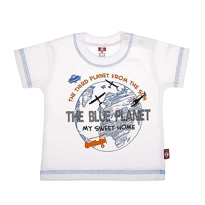 White baby T-shirt „Planeta“