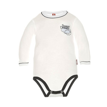 White bodysuit „Sweet Dreams“ decorated with gray details