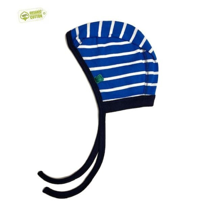 Blue baby hat with ties 'Fredas