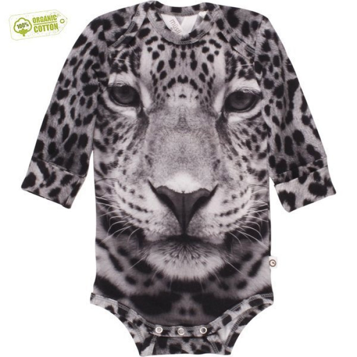 Long-sleeve baby bodysuit „Leopardas“