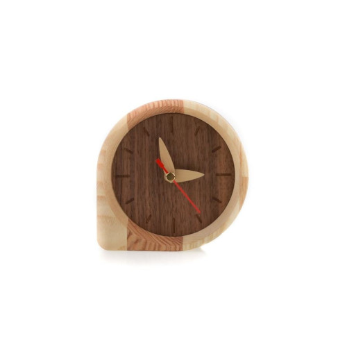 Natural wood color table clock