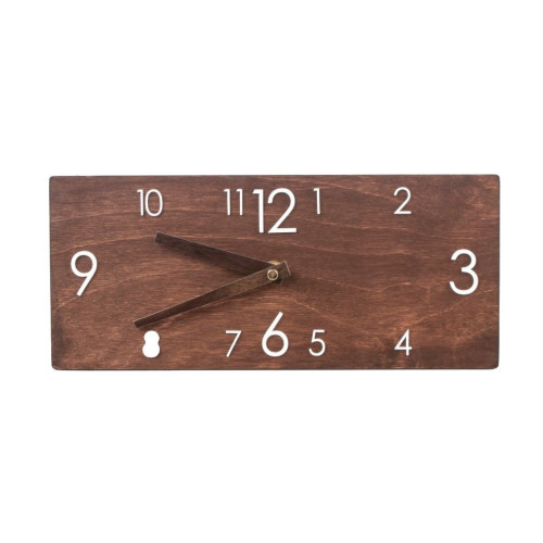 Rectangular wooden wall clock