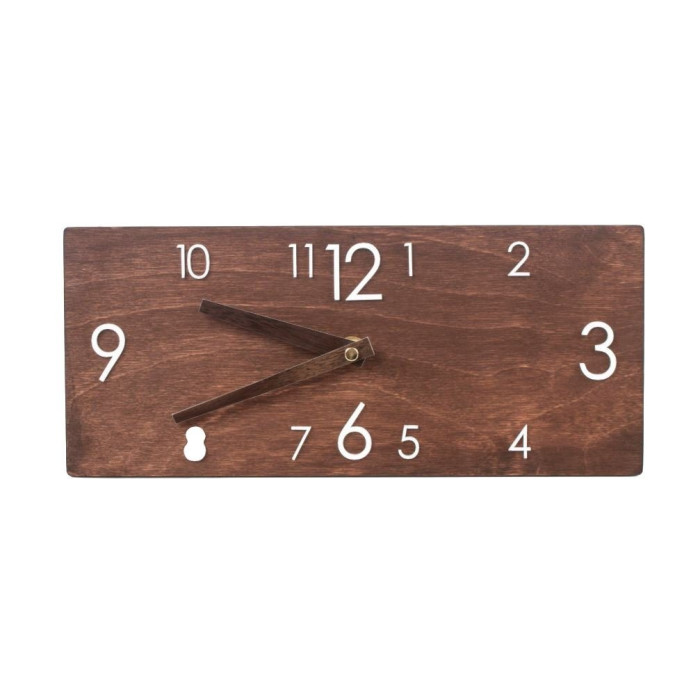 Rectangular wooden wall clock